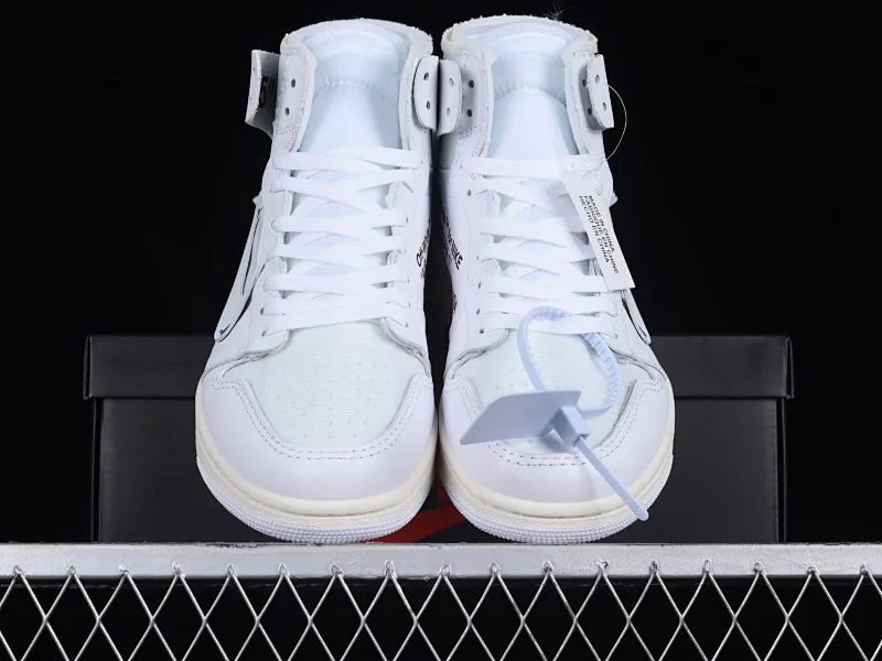 All categories Air Jordan Jordan series basketball shoes Air Jordan 1 High L version Off White x Air Jordan OW AJ1 Joe 1 joint all-white high-top basketball shoes AQ0818-100